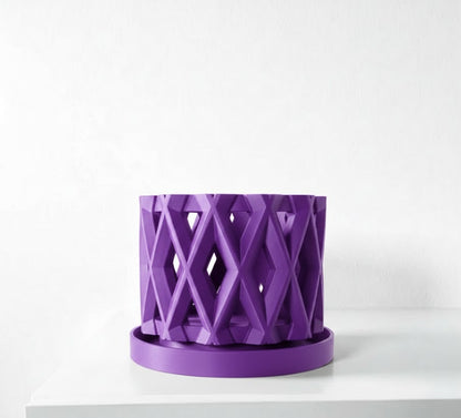 Alune Pflanztopf – Geometrischer 3D-Orchideentopf mit Rautenmuster und optimaler Belüftung