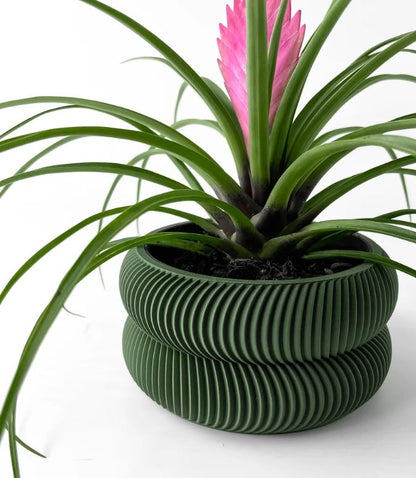 Avex Pflanztopf – Skulpturaler 3D-Pflanztopf mit organischer Doppelwellenform