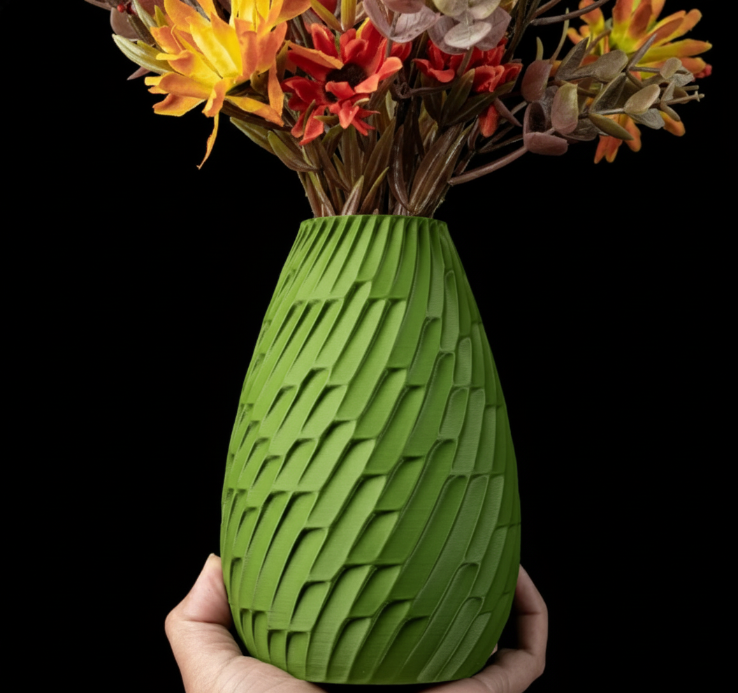 Vase "Tavon" – 3D-gedruckte Kunst mit rhythmischer Textur
