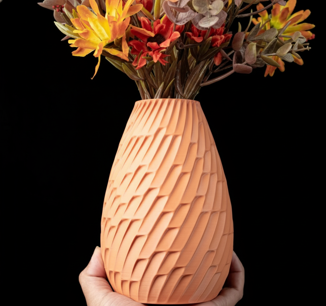 Vase "Tavon" – 3D-gedruckte Kunst mit rhythmischer Textur