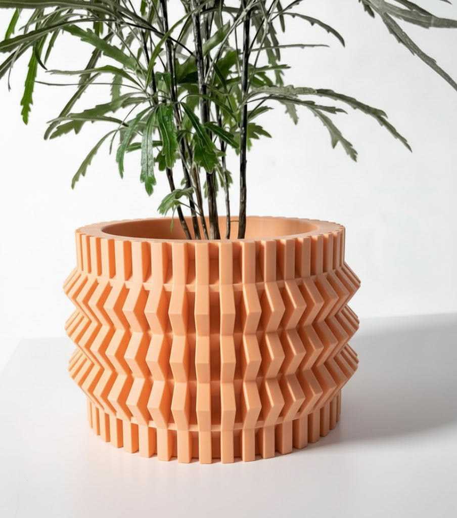 Alio – Der kantige 3D-Pflanztopf mit Zickzack-Struktur