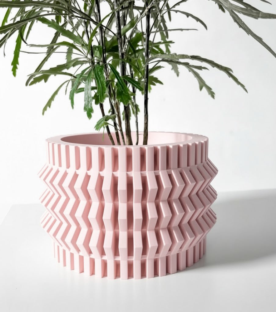 Alio – Der kantige 3D-Pflanztopf mit Zickzack-Struktur
