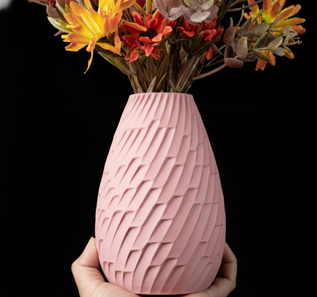 Vase "Tavon" – 3D-gedruckte Kunst mit rhythmischer Textur