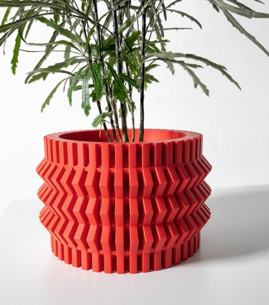 Alio – Der kantige 3D-Pflanztopf mit Zickzack-Struktur