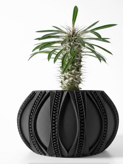 Ryne – 3D-Pflanztopf mit ornamentaler Rillen-Geometrie