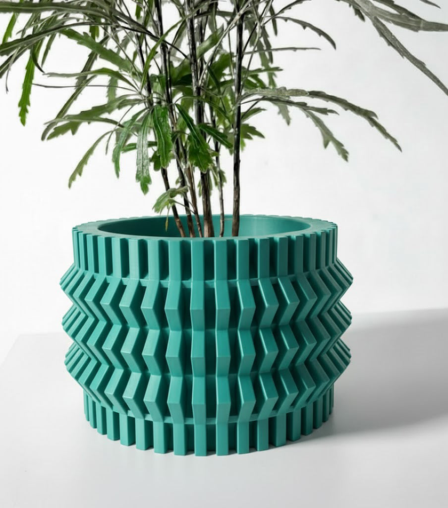 Alio – Der kantige 3D-Pflanztopf mit Zickzack-Struktur