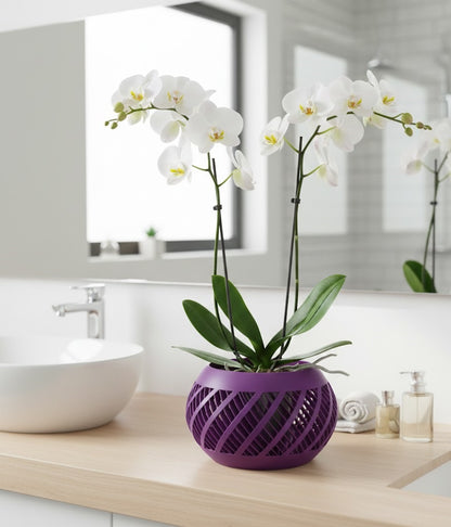 Elvik 3D Orchideen-Pflanztopf – Spiraldynamik für stilvolles Pflanzenwachstum