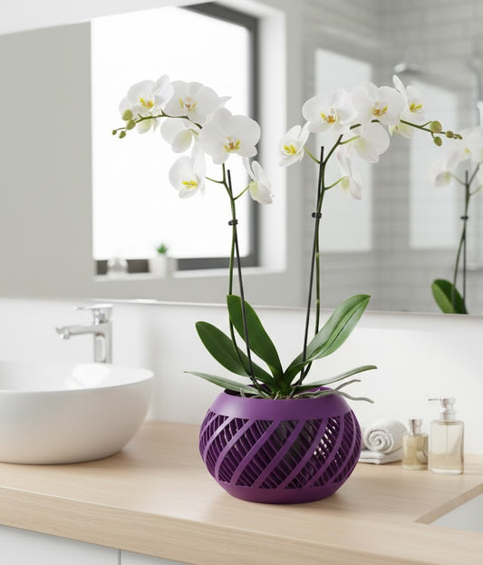 Elvik 3D Orchideen-Pflanztopf – Spiraldynamik für stilvolles Pflanzenwachstum