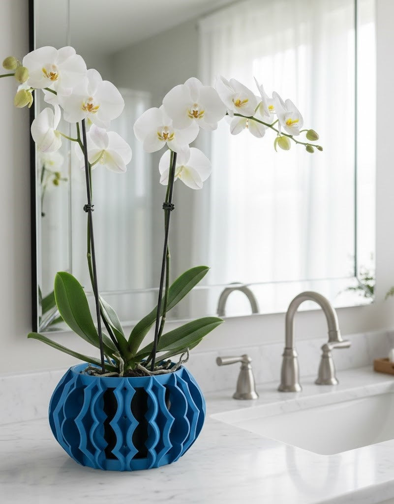 Luvo 3D Orchideen-Pflanztopf – Skulpturale Leichtigkeit trifft Funktion