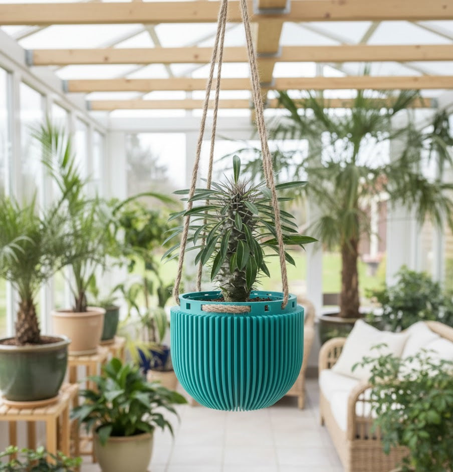 Der Jani – Skulpturaler 3D-Hängepflanztopf für schwebende Urban-Jungle-Looks
