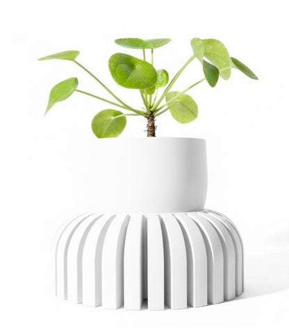 Der Karis – Skulpturaler 3D-Pflanztopf mit modernem Rippendesign