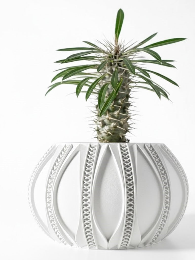 Ryne – 3D-Pflanztopf mit ornamentaler Rillen-Geometrie